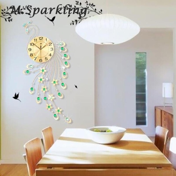 Luxuary Peacock Wall Clock - Picture 2 of 3